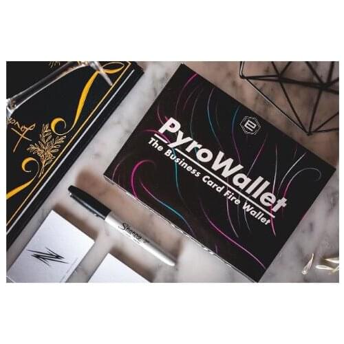 PYRO Wallet by Adam Wilber - Magic Tricks,Mentalism Magic,Close Up,Street Magic,Fun,Party Trick,Illusions,Gimmick,Magician