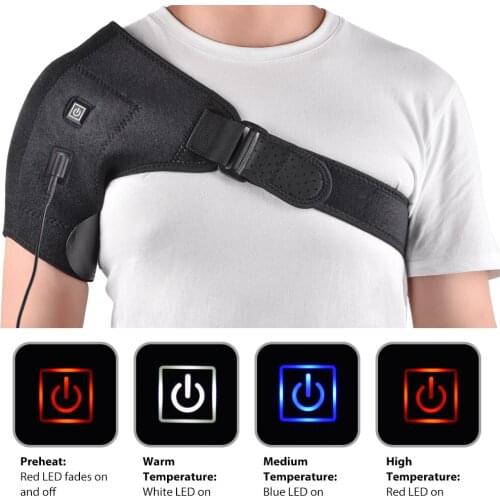 Adjustable Shoulder Heating Pad for Frozen Shoulder Bursitis Tendinitis Strain Hot Cold Support Wrap Heat Therapy Shoulder Brace