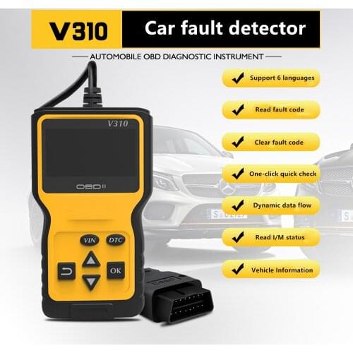 V310 Car Code Reader Scanner Auto CAN OBD2 Diagnostic Scanner tool V1.1 16pin Car Speed Probe Automotive OBDII Diagnostic Tool