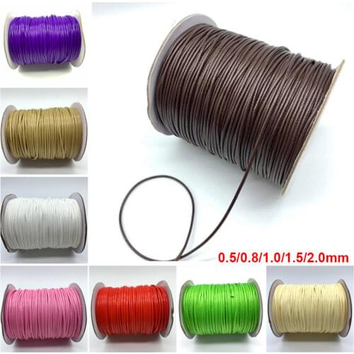 10 Yards 0.5/0.8/1.0/1.5/2.0mm Colorful Waxed Cotton Cord Thread Cord String Strap Necklace Rope for Jewelry Making for Bracelet