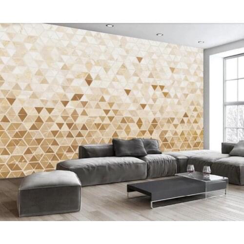 Modern wallpaper for living room Three-dimensional golden geometric abstract background wall
