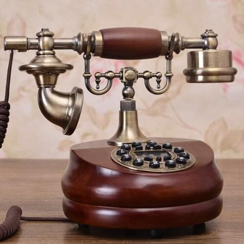 Special offer authentic European antique wood retro fashion household telephone landline telephone Decoration home art number