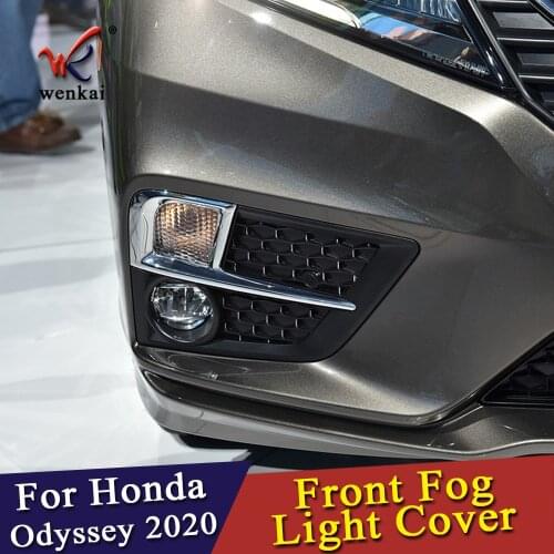 Car Auto Cover Styling For Honda Odyssey 2018-2020 ABS Chrome Front Head Fog Lamp Light Trim