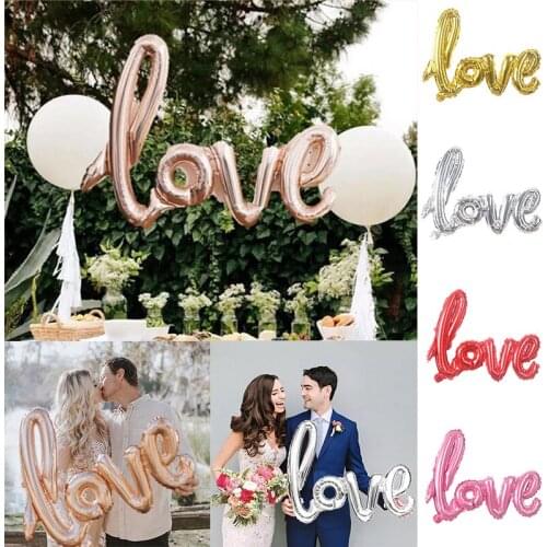 108cm large one-piece LOVE aluminum foil balloon wedding anniversary party globos birthday party decoration helium balloons