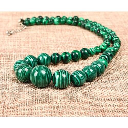 Green Round Malachite stone with diferrent size making handmade diy necklace for elegant ladies female party gifts