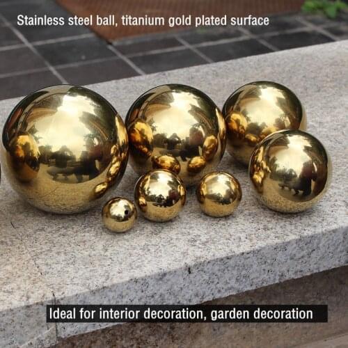 Golden ball Dia 120mm 12cm stainless steel titanium plated gold hollow ball seamless ball home yard interior decoration ball
