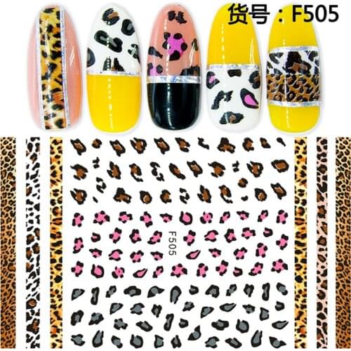 10PCS Animal Skin Grain Pattern Leopard Skin Tiger Skin Python Skin Pattern Nail Sticker Nail Slider Decoration Beauty