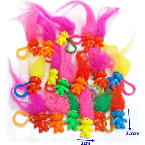 12 pc Colorful Lucky Troll 2.5cm Plastic clip Fun Birthday Party Favor game Vending Gift Pinata Bag Filler Loot Gag Novelty