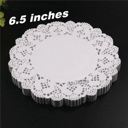 160pcs/pack) Latest 6.5 inches round shape white color paper doilies food grade placemat bread cake placemats for table