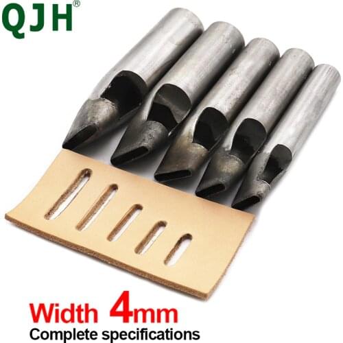 4mm*5/6/7/8/9/10/11/12/13mm DIY Drilling Bit Leather Craft Puncher Flat Hole Punch Maker Cutter Chisel Tool Set