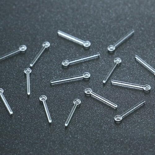 50pcs Environmentally friendly materials 2*13MM transparent imported 9-character earrings popular accessories