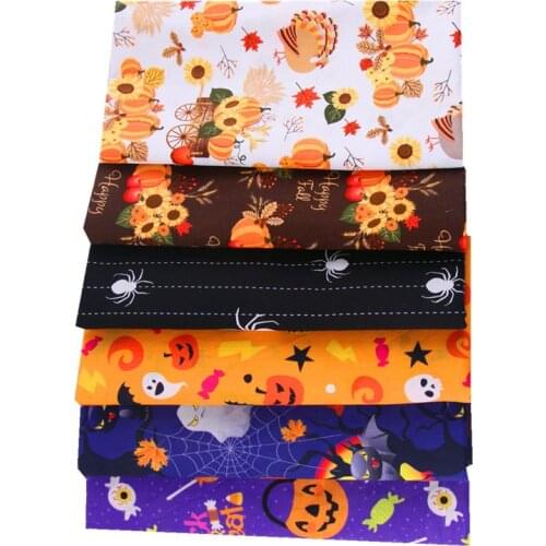 6pcs/Lot,Halloween Series 25x25cm Cotton Fabric,Sewing Quilting Fabrics Bundle,DIY Patchwork Handmade Cloth