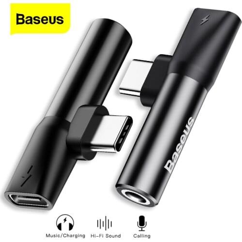 Baseus USB Type C to 3.5mm Jack Adapter For Xiaomi Mi 10 Huawei P40 P30 Type-C OTG Charging Cable Jack 3.5mm Earphone Extension