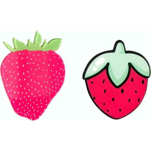 Acrylic Shirt Brooch For Women Beautiful Strawberry Badges Lapel Pin Jewelry Gifts Backpacks Jeans Accessories