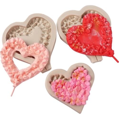 Diamond Heart Lollipop Silicone Sugarcraft Mold Cupcake Chocolate Baking Mold Fondant Cake Decorating Tools