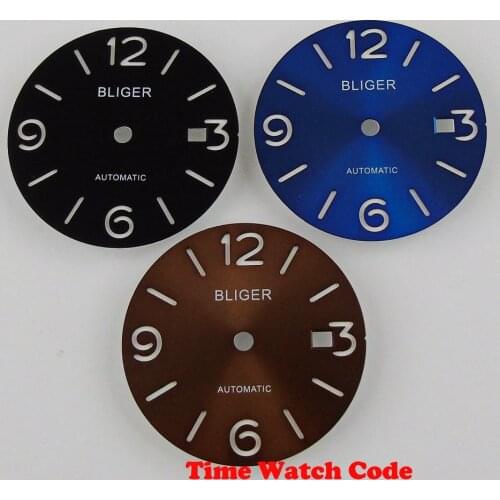 BLIGER 31.5mm Automatic Watch Dial fit Mingzhu 2813 Miyota 8215 Date Window black blue coffee watch face accessories replacement