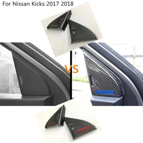 Car Front A Column Lamp Frame Triangle Audio Speak Sound Radio Cover Ring Circle Trim 2pcs For Nissan Kicks 2017 2018 2019 2020