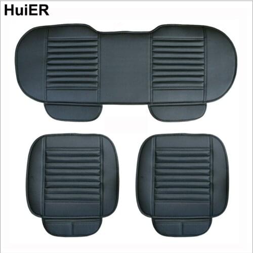 HuiER Car Seat Cushions Car Styling Contain Bamboo Carbon High 4 Seasons PU Leather Car Seat Covers Disinfection Eliminate Odor