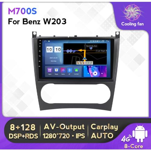Android 10 For Mercedes Benz C Class W203 C200 C230 C240 C320 C350 CLK W209 2005-2009 Car Multimedia Player GPS Autoradio
