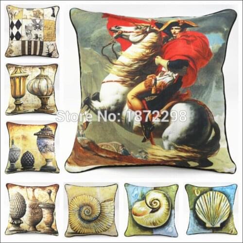 Free Shipping Custom 40/45/50/55/60cm Polyester Linen Look Fabric Digital Printing With Binding Cushion Cover HT-PILWPC-A-01-08