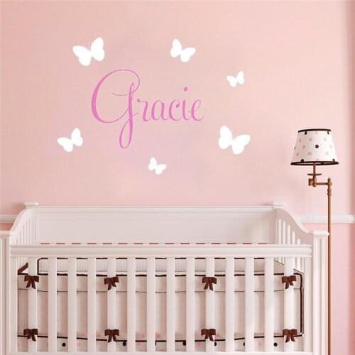 Nursery Name wall stickers for kids rooms decor Butterfly Children Wall Decal Butterfly Name Decal Butterfly Nursery Decor HY75