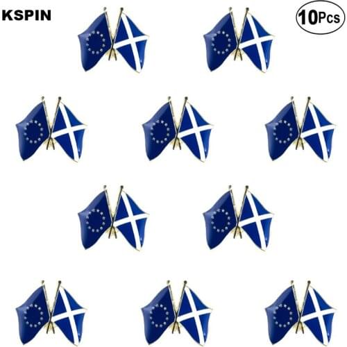 European Union Scotland Flag Lapel Pin Flag badge Brooch Pins Badges 10Pcs a Lot