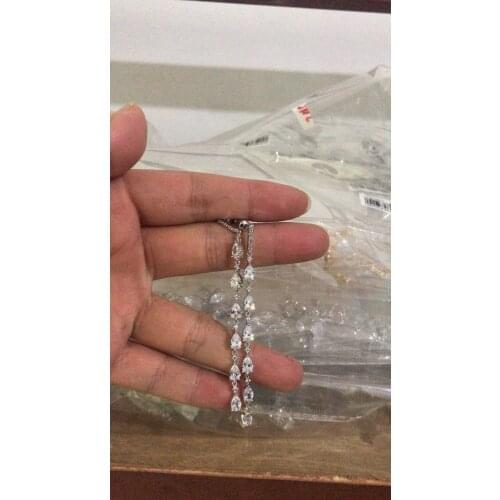 GAOLA Elegant Long Earrings For Wedding Party Top Quality AAA Clear Waterdrop Cubic Zirconia Earrings