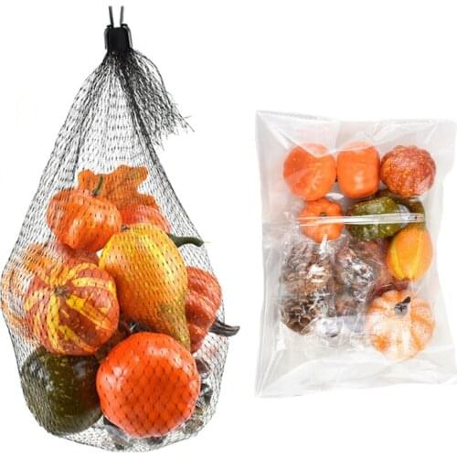 50pcs Simulation Pumpkins Artificial Assorted Fake Maple Leaves Pinecones Acorns for Halloween Thanksgiving Party Home