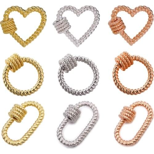 Juya DIY Fastener Spiral Locks Decorative Connector Screw Bolt Clasps Accessories For Handmade Mesh Chain Pendant Jewelry Making