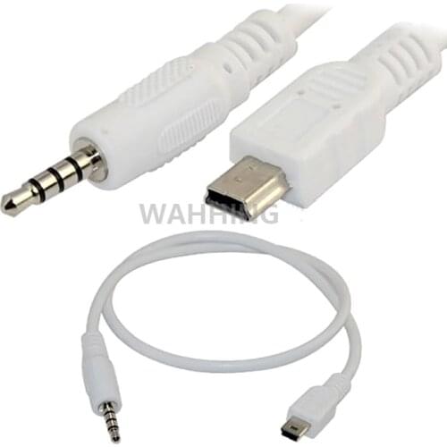 Mini USB to 3.5mm jack Stereo Plug Cable Adapter Car Hifi AUX Audio Cable For MP3 MP4 50cm HY1267
