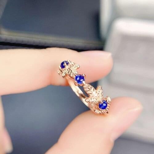 Natural Sapphire/Ruby Ring S925 Sterling Silver Fine Fashion Charming Jewelry for Women Free Shipping MeiBaPJFS
