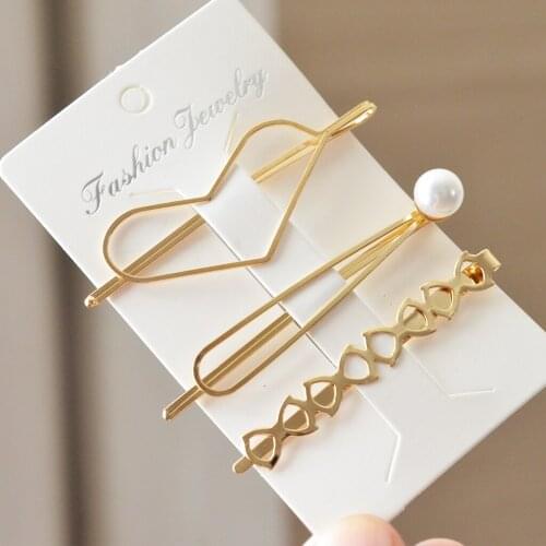 Metal Hair Clips, Pack of 3 Hair Grips Clamps Set Women Hair Barrettes