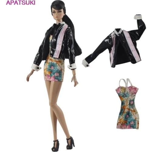 Fashion Doll Clothes Set for Barbie Doll Outfits Coat Mini Floral Dress For 11.5" BJD Kids Toys 1/6 Dolls Accessories