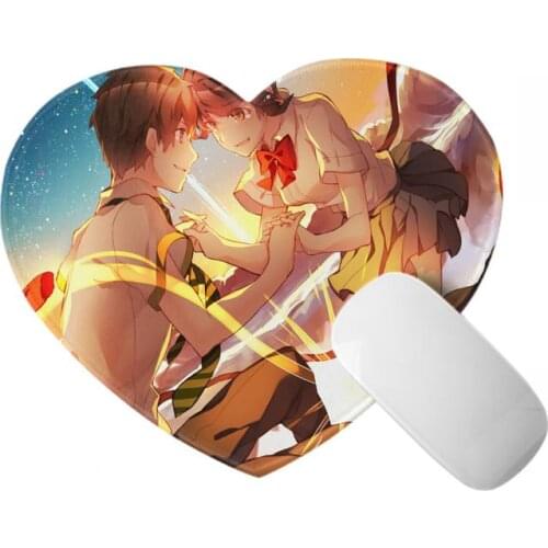 Anime your name Desktop Pad Game Mousepad Cute Mouse Pad 24*20Cm Heart-shaped mouse pad Kawaii Pad Laptops Computer Accessories
