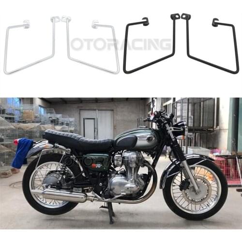 Motorcycle Solid Steel Saddlebag Support Bracket Side Mount Trunk Bag Holder For Kawasaki W 400 650 800 W400 W650 W800