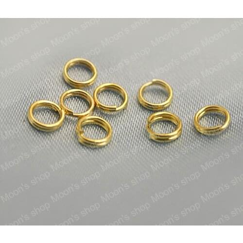 Wholesale Diameter 5mm Thickness 0.5mm Gold color Iron Split Rings Double loop Diy Findings 30g Roughly 500 pieces(JM3106)