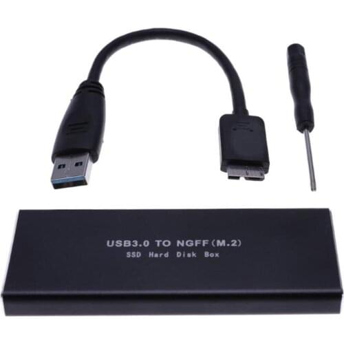 Wholeasle New M.2 NGFF to USB 3.0 SSD SATA HDD External Enclosure Case Adapter Aluminium Box