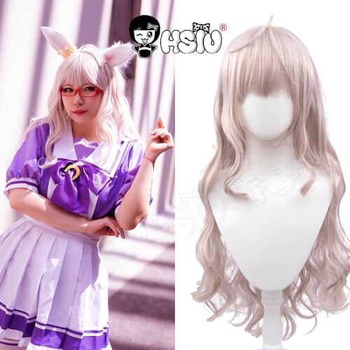 Biwa Hayahide cosplay wig Anime Uma Musume Pretty Derby Cosplay HSIU Soft pink Long curly hair+Free wig Cap Biwa Hayahide wig