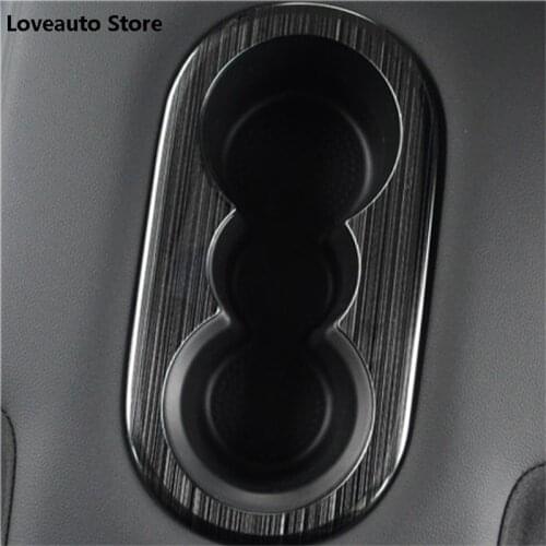 Car Rear Seat Water Cup Frame Sequin Stickers Stainless Steel Decoration Bright Strip for Volkswagen VW Touareg 2021 2020 2019