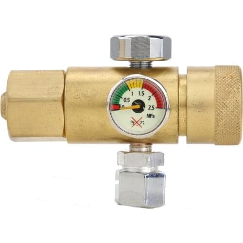 Oxygen Gas Pressure Reducer Copper 0.4-25MPa Practical Air Flow Regulator Gauge Meter Gauge Pressure Measuring Tools
