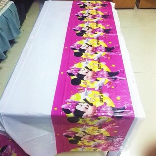 108cm*180cm Minnie Mouse Party Supplies Tablecloth Decorations Table Cloth minnie supplies Girls Birthday Party Decorations 3