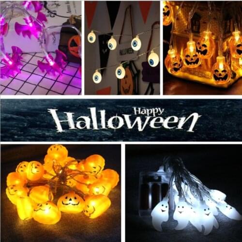 1.5m 10 Led Halloween Pumpkin Ghost Skeletons Bat Spider Led Light String Festival Bar Home Party Decor Halloween Ornament