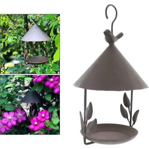 Vintage Metal Small Wild Bird Feeder Hanging Pet Bird Feeder Seed Nut Feeding
