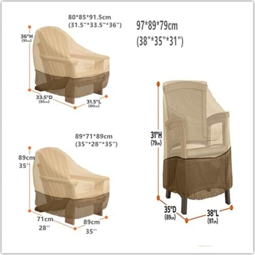 3 Size Waterproof Sofa Chair Cover Patio Lounge Chair Cover Garden Patio Furniture Cover Dust-proof Protective Case DropShipping