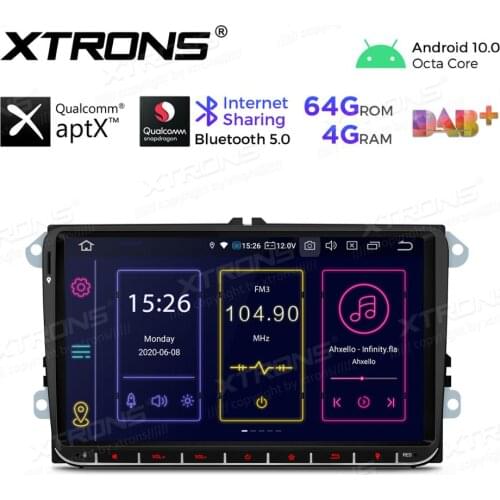 XTRONS 9" Android 10.0 Qualcomm Bluetooth 5.0 Car Stereo GPS for VW Volkswagen Golf Passat Touran Tiguan Sharan No DVD Player