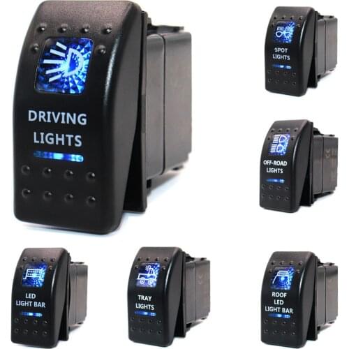 12V 24V Waterproof Marine Car Rocker Switch SPST ON-OFF Toggle Switch Dual LED Backlit 5Pin for Car Motorcycle Bus RVboat Marine