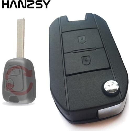 2 Button For Peugeot 307 206 207 For Citroen C2 Modified Remote Key Shell Fob Flip Folding Car Key Case Cover With Uncut blade