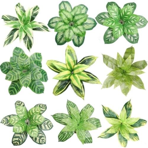 2PCS Artificial Greenery Plants Taro Leaf Fake Topiary Shrubs Green Leaf for Home Office Table Top Décor