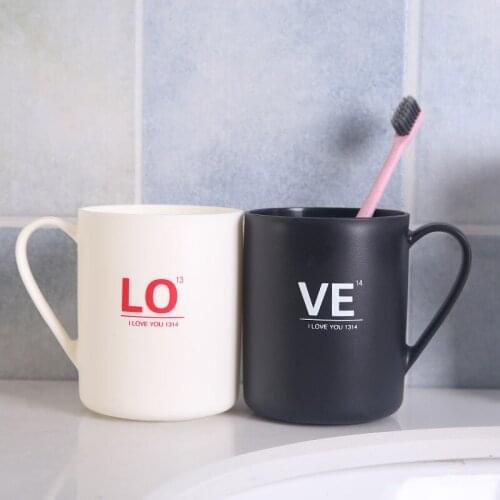 2019 Household Bathroom Essential Large Capacity Plastic Tea Mug Brushing Toothbrush Alphabet LOVE Sweet Couple Washing New Cups