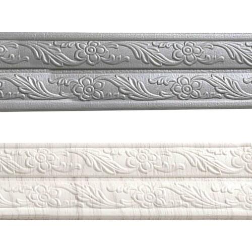 230cm Skirting Waist Line Sticker Foam Embossed Corner Line Waterproof Wall Decoration Wall Sticker Border Wall Edge charmingly